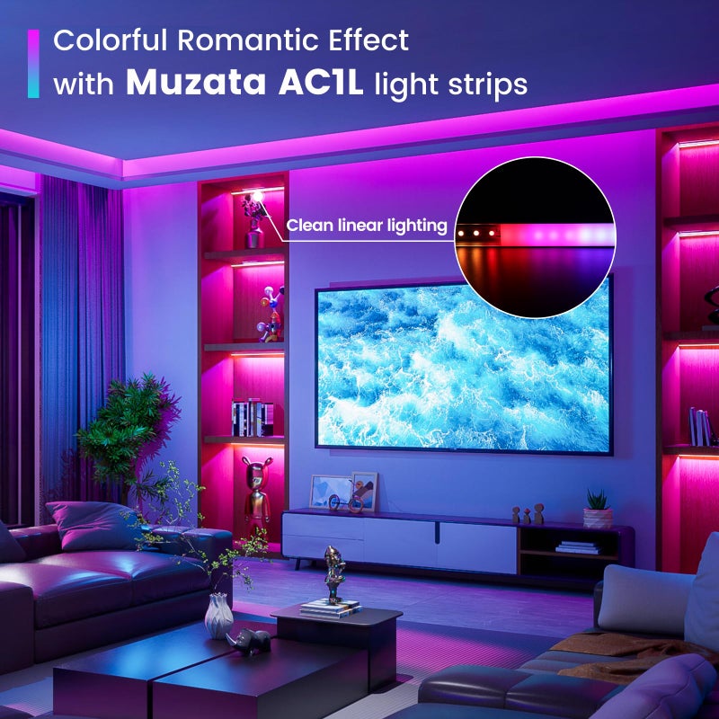 Muzata 20Pack 6.6FT/2M LED Channel Aluminum U Shape Silver LED Strip Diffuser Channel with Milky White Cover Easy Installation U1SW WW 2M - Image 3